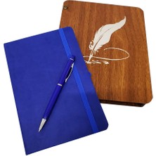 Ahşap Kutulu Defter ve Kalem Seti