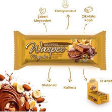 WaspCo Bitter Çikolata Kaplı Muzlu ve Bademli Meyve Bar 12 Adet x 35gr