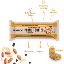 WaspCo Fıstık Ezmeli Çikolata Parçalı Vegan Protein Bar 40G x 12 Adet