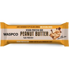 WaspCo Fıstık Ezmeli Çikolata Parçalı Vegan Protein Bar 40G x 12 Adet
