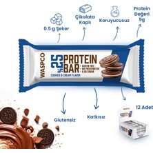 WaspCo Bitter Çikolata Kaplı Bisküvi Aromalı Protein Bar 12 Adet x 36gr