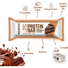 Waspco Bitter Çikolata Kaplı Çikolatalı Kek Aromalı Protein Bar 12 Adet x 36gr