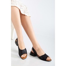 Analin Shoes Kadın  Deri Günlük Alçak Topuklu Sandalet - Beyaz