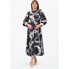 Aksev Kadın Büyük Beden Saten Elbise