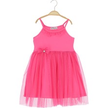 Kız Çocuk Elbise Tüllü Taç Tokalı