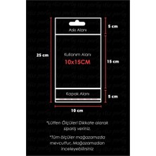 Eliz Party 10X25CM Askılı Bantlı Jelatin Opp Poşet Kurabiye Aksesuar Hediye Paketleme Raf Poşeti 100 Adet