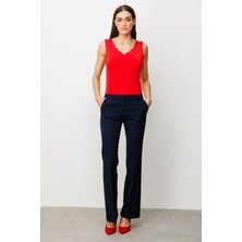  Ekol Yandan Cepli Ispanyol Paça Pantolon Lacivert 02008