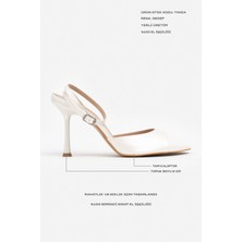 Nişantaşı Shoes Tania Sedef Mat Bilek Kemer Detaylı Kadın İnce Topuklu Ayakkabı