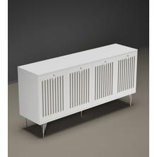 Enwood Andromeda Silver Serisi 160  cm  4 Kapaklı Mdf Konsol 160 x 80 x 40  cm