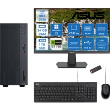 Asus Expertcenter P500MV Intel Core I5-13420H 24GB Ddr5 1tb SSD WIN11PRO 4GB/GT730 100HZ IPS 23.8" Mon Minitower Masaüstü Bilgisayar WE5136216512B0DW08+Zettausbbellek