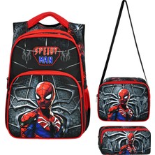 Spider Örümcek Ortopedik Erkek Ilkokul Çantası ve Beslenme Çantası ve Kalemlik