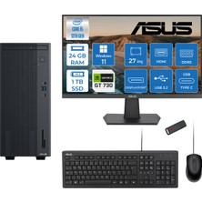 Asus Expertcenter P500MV Intel Core I5-13420H 24GB Ddr5 1tb SSD WIN11PRO 4GB/GT730 100HZ IPS 27" Mon Minitower Masaüstü Bilgisayar WF5136216512B0DW08+Zettausbbellek