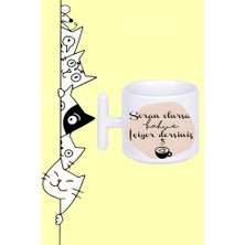 Soran Olursa Kahve Içiyor Dersiniz Tasarım Baskılı Beyaz T Sap Kupa Bardak