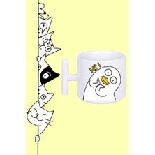 Merhaba Hi ! Sevimli Ördek Moddo Tasarım Baskılı Beyaz T Sap Kupa Bardak