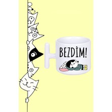 Bezdim ! Moddo Tasarım Baskılı Beyaz T Sap Kupa Bardak