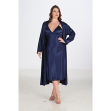 Aria's Closet 2li Lacivert Sabahlık Takımı Bigsize 6225