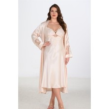 Aria's Closet 2li Fildişi Sabahlık Takımı Bigsize 6222