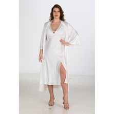 Aria's Closet 2li Ekru Sabahlık Takımı Bigsize 6224