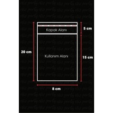 Eliz Party 8X25CM Askılı Bantlı Jelatin Opp Poşet Kurabiye Aksesuar Hediye Paketleme Raf Poşeti 100 Adet