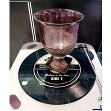 Cam Kupa Vazo Desenli Rose Ayaklı Çiçeklik Nostalji Yar Aşk Zalim 1 Adet