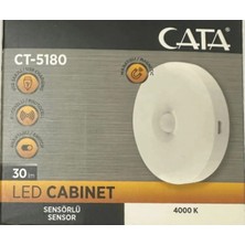 Cata 2'li Cata Hareket Sensörlü (4000K) Mıknatıslı, Şarjlı, Kablosuz, Dekoratif LED Lamba