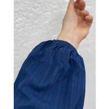 Ebrar Store Sorina Önü Dantelli Katkat Detaylı Müslin ELBISE-PA9505 Lacivert