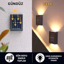 Robeve Tekli Solar Bahçe Aydınlatması Güneş Enerjili Bahçe Aydınlatması Duvar Lambası Çift Taraflı Aplik Işık LED Işık
