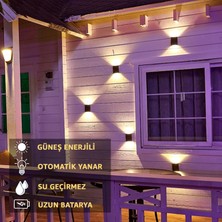 Robeve Tekli Solar Bahçe Aydınlatması Güneş Enerjili Bahçe Aydınlatması Duvar Lambası Çift Taraflı Aplik Işık LED Işık