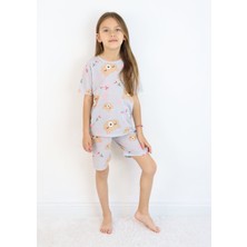 Kız Çocuk Pamuklu Penye Kumaş Şortlu Pijama Takımı