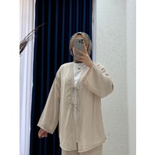 Serisa Önü  Bağlamalı Pantolonlu TAKIM-TN0007 Taş