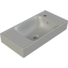 Mat Gri Sharp 60X30 cm Sağ Delikli Etajerli Lavabo