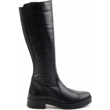 Siyah Leather Kadın Çizme K03724201603