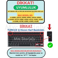 McStorey Macbook Air Pro Klavye Kılıfı Türkçe Q Baskı M1-M2-M3 A2681 A2941 A2442 A2779 A2992 A2918 A2485 A2780 A2991 ile Uyumlu R.Powder