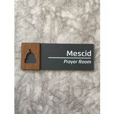 Wooden Serisi Pleksi Mescid Departman Kapı Isimliği Yönlendirme Levhası