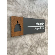 Wooden Serisi Pleksi Mescid Departman Kapı Isimliği Yönlendirme Levhası