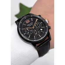 Ferrucci Function Deri Kordon Erkek Kol Saati 3 ATM- Bileklik Hediyeli Siyah zmfer163