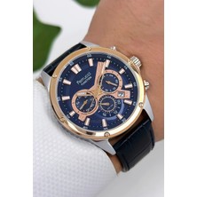 Ferrucci Function Deri Kordon Erkek Kol Saati 3 ATM- Bileklik Hediyeli Lacivert-Rose zmfer165