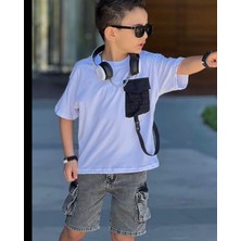 Cg Kids Paraşüt Cep Detaylı T-Shirt Komando Cepli Jean Erkek Çocuk Alt Üst Takım