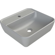 Mat Gri One 46X42 Lavabo (Batarya Delikli)
