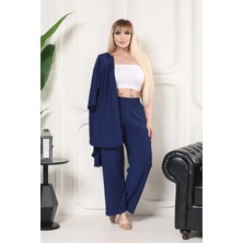Kimono Hırkalı 2'li Alt Üst Takım Bürümcük Kumaş Yazlık Oversize