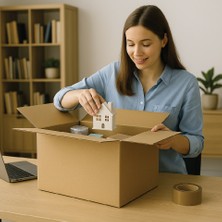Packmai 40X25X25 cm Koli-Kutu | 10 Adet | Hafif Eşya Kolisi Tek Oluklu 3mm Karton Kutu