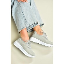 U702101204 Gri Kumaş Spor Ayakkabı Sneakers