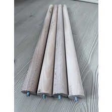 Amadex 50 cm Ham Ahşap Konik Ayak – 4'lü Set | Masa, Sehpa, Tv Ünitesi Uyumlu | Montaj Aparat ve Vidalar Dahil