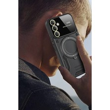 Newface  Samsung Galaxy A56 Kılıf Joy Lens Standlı Kapak - Siyah Zrnet