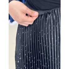 Ebrar Store Serinda Piliseli Taşlı Kraş ETEK-SA2524 Siyah