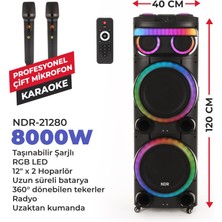 NDR-21280 Karaoke Parti Hoparlörü - 8000W Güç!