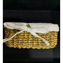 Hasır Kumaşlı Sepet Oval 15 x 9 cm  Yükseklik 5 cm  Hediyelik Çevre Dostu 1 Adet