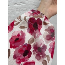 Ebrar Store Serina Desenli ELBISE-SA2559 Kırmızı