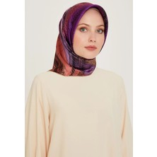 Armine Tivil İpek Eşarp 9236 - 33 Mor Karışık Desen