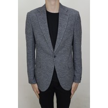 Moda Men Fistan Store Erkek Füme Italyan Kesim Dar Kalıp Tek Düğme Çift Yırtmaçlı Blazer Ceket